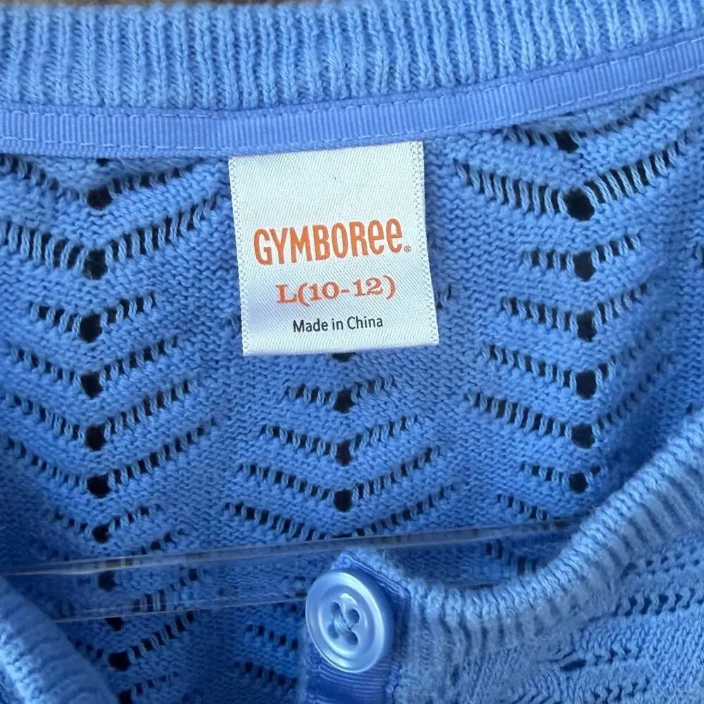 Gymboree Size Large 10 12 Blue Loose Knit Cardigan Blue Preppy Casual
